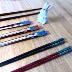 五角花シリーズ箸と千筋螺鈿箸の試作